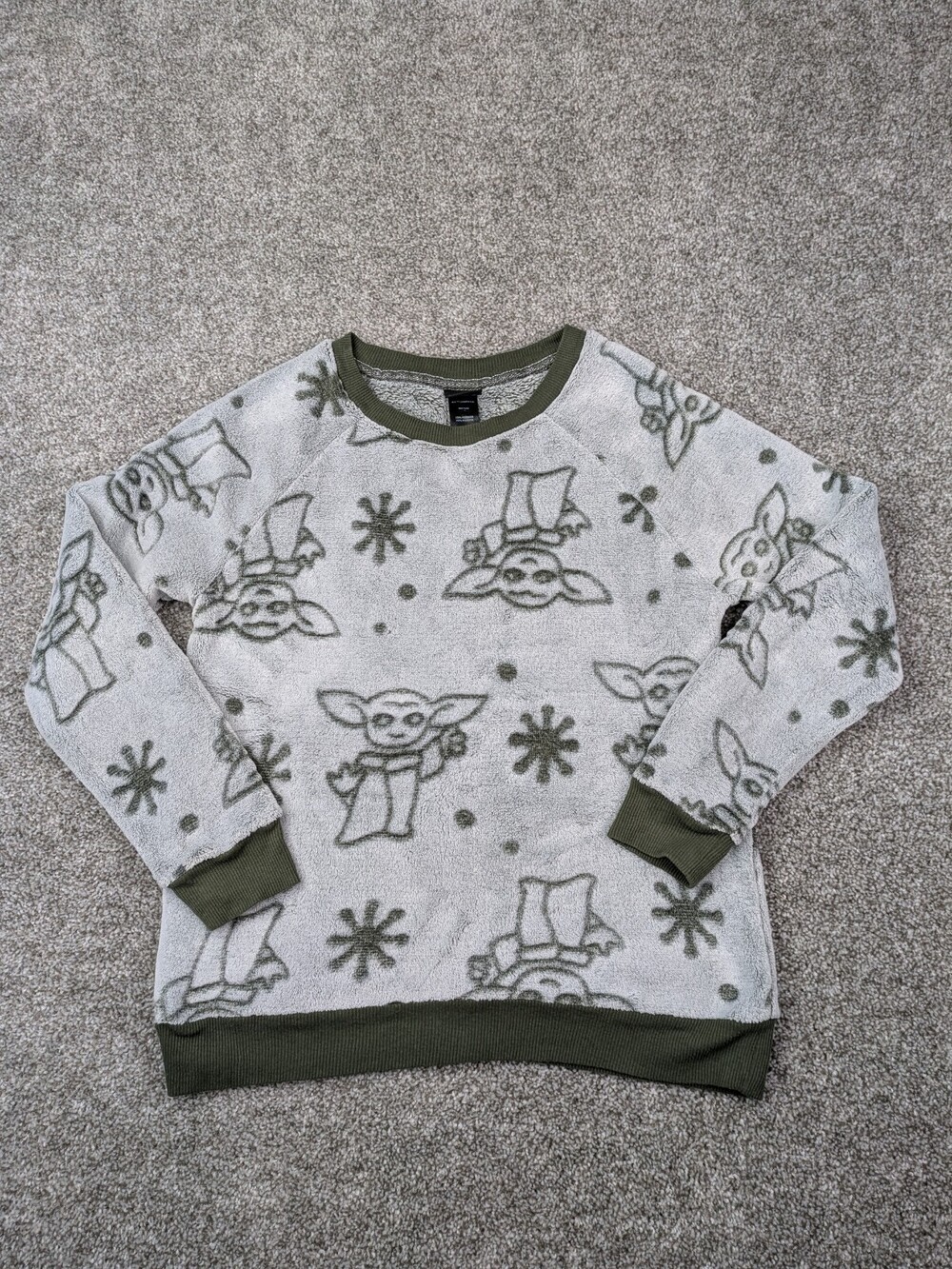 Baby Yoda Sweatshirt Youth S Green Fleece Lounge Star Wars Grogu Mandalorian Boy
